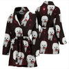 Bichon Frise Dog Print Women's Bath Robe-Free Shipping