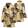 Rottweiler Dog Print Women's Bath Robe-Free Shipping