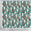 Old English Sheepdog Floral Print Shower Curtains-Free Shipping