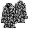 Keeshond Dog Paws Pattern Print Women's Bath Robe-Free Shipping