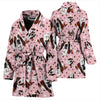 Basset Hound Dog In Lots Print Women's Bath Robe-Free Shipping