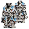 Siberian Husky Dog Eyes Pattern Print Women's Limited Edition Bath Robe-Free Shipping