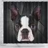 Boston Terrier Print Shower Curtains-Free Shipping