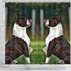 Boston Terrier Dog Paint Art Print Shower Curtains-Free Shipping