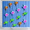 Colorful Angel Fish Print Shower Curtains-Free Shipping