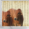 Cute Boran cattle (cow) Print Shower Curtain-Free Shipping