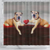 Border Terrier Love Print Shower Curtain-Free Shipping
