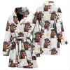 Rottweiler Dog Patterns Print Women's Bath Robe-Free Shipping