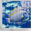 Grey And Yellow Tang Fish Print Shower Curtain-Free Shipping