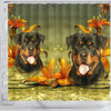 Lovely Rottweiler Dog Print Shower Curtains-Free Shipping