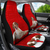 Brittany dog On Red Print Car Seat Covers-Free Shipping