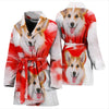 Pembroke Welsh Corgi Print Women's Bath Robe-Free Shipping