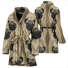 Cute Pug Dog Print Women's Bath Robe-Free Shipping