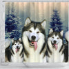 Alaskan Malamute Print Shower Curtain-Free Shipping