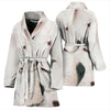 Dogo Argentino Dog Print Women's Bath Robe-Free Shipping