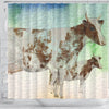 Ayrshire cattle (Cow) Print Shower Curtain-Free Shipping