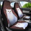 Cute White Persian Cat Print Car Seat Covers- Free Shipping