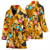 Pit Bull Dog Smileys Print Women's Bath Robe-Free Shipping