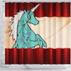 Unicorn Floral Print Shower Curtain-Free Shipping