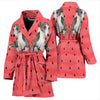 Whippet Dog Print Women's Bath Robe-Free Shipping