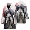 Bearded Collie dog Print Women's Bath Robe-Free Shipping