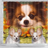 Papillon Dog Print Shower Curtains-Free Shipping