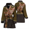 Abyssinian Cat Print Women's Bath Robe-Free Shipping