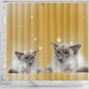 Balinese Cat Print Shower Curtain-Free Shipping