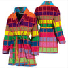 Multicolor Square Print Women's Bath Robe-Free Shipping