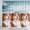 Cute Australian Shepherd Print Shower Curtains-Free Shipping