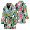 Cute Poodle Dog Floral Print Women's Bath Robe-Free Shipping