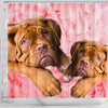 Bordeaux Mastiff On Pink Print Shower Curtains-Free Shipping