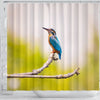 Lovely Kingfisher Bird Print Shower Curtains-Free Shipping