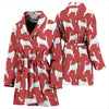 Russell Terrier Dog Pattern Print Women's Bath Robe-Free Shipping