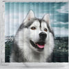 Cute Siberian Husky Print Shower Curtains-Free Shipping