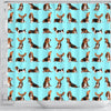 Basset Hound Dog Pattern Print Shower Curtains-Free Shipping
