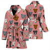 Pit Bull Dog Pattern Print Women's Bath Robe-Free Shipping