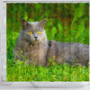 Chartreux Cat Nature Print Shower Curtain-Free Shipping