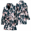 Border Collie Dog In Lots Print Women's Bath Robe-Free Shipping