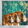 Lovely Boxer Dog Print Shower Curtains-Free Shipping