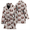 Brittany Dog Pattern Print Women's Bath Robe-Free Shipping