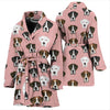 Boxer Dog Pattern Print Women's Bath Robe-Free Shipping