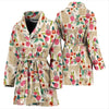 Golden Retriever Dog Floral Print Women's Bath Robe-Free Shipping