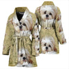 Shih Tzu Print Women's Bath Robe-Free Shipping