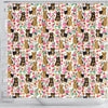 Cute Yorkie Floral Print Shower Curtains-Free Shipping