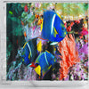 Blue Tropical Fish Shower Curtain