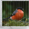 Lovely Bullfinch Bird Print Shower Curtains-Free Shipping