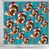 Cavalier King Charles Spaniel Dog On Heart Print Shower Curtains-Free Shipping