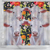 Charolais Cattle (Cow) Print Shower Curtains-Free Shipping