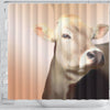 Cute Brown Swiss cattle (Cow) Print Shower Curtain-Free Shipping